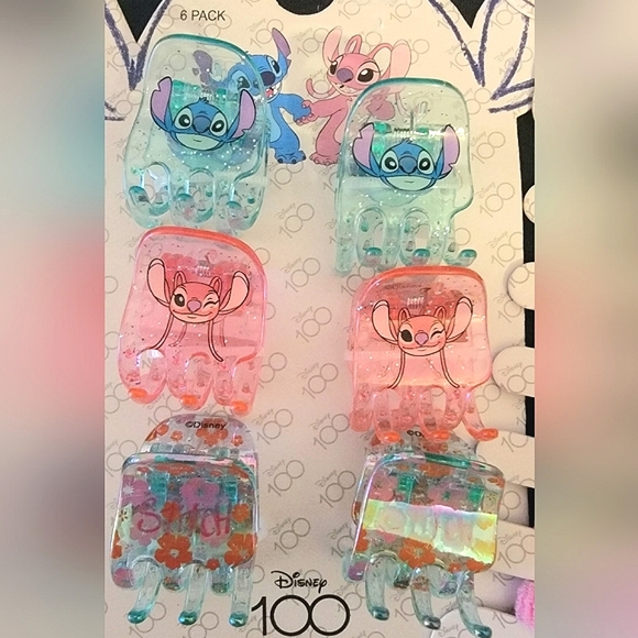 Disney Stitch and Angel Hair accessories Bundle Lilo Claw Duck Jaw Clip Ponytail - Picture 3 of 5